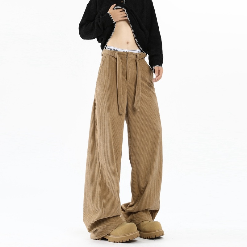 Retro straight corduroy casual pants