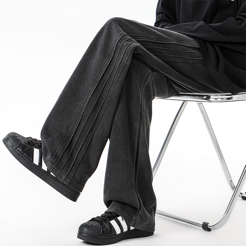 Trendy and versatile straight-leg casual pants for men, large size, loose, men's and women's sports pants, floor mopping pants