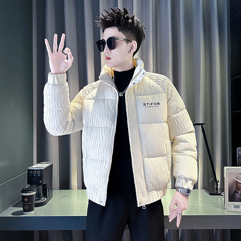 Mi Shou live broadcast main style men's stand-up trendy thickened versatile cotton coat jacket for men