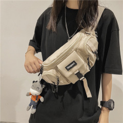 Chest bag men's trendy brand ins Japanese large-capacity work bag outdoor sports and leisure waist bag college student crossbody bag women
