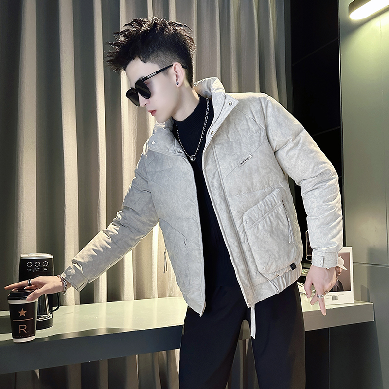 Live broadcast main style men's stand collar trendy thickened versatile cotton coat jacket for men