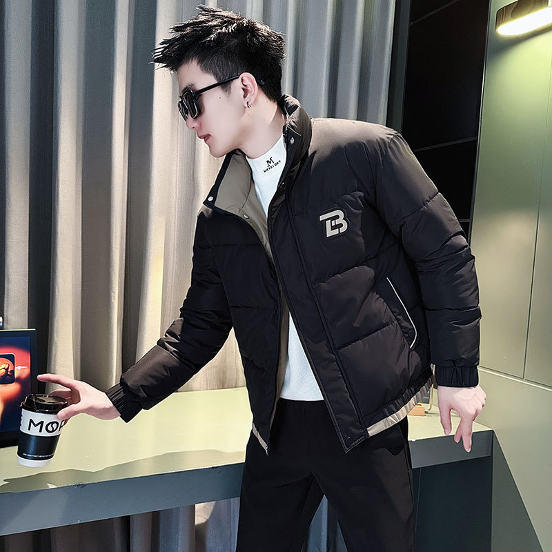 Social boy shopkeeper style cotton coat, trendy cotton coat for men, black 2