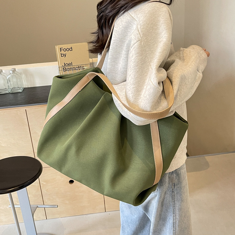 Korean style tote bag, high-end large-capacity women's bag 2024 new simple canvas bag, versatile shoulder bag