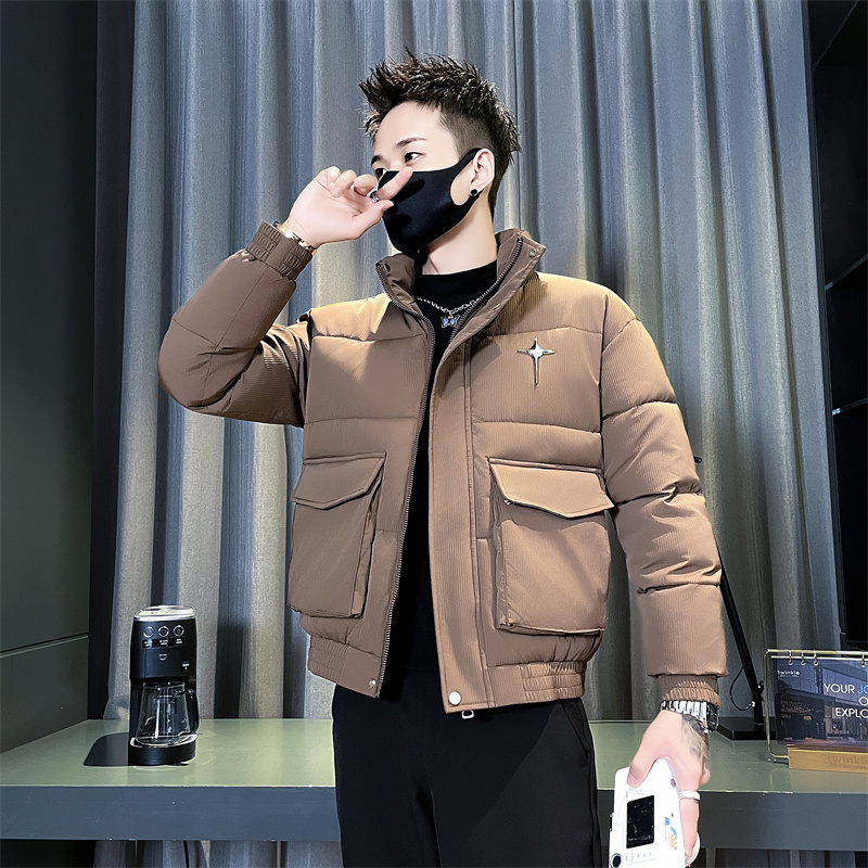 Large pocket cotton-padded jacket men's winter trendy brand Internet celebrity workwear cotton-padded jacket new style