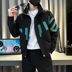 J892 spring and autumn trendy Japanese V-neck new fashion youth popular long-sleeved trendy men's jacket worn outside ins carefree