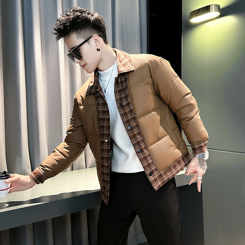 Young men's winter thickened fake 2 piece design men's cotton coat