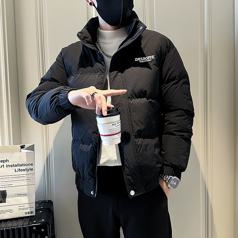 Headless style winter thickened men's cotton coat