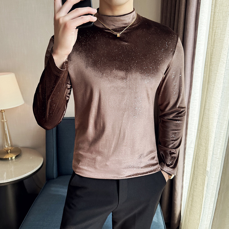 Half turtleneck men's knitted pullover slim long-sleeved sweater