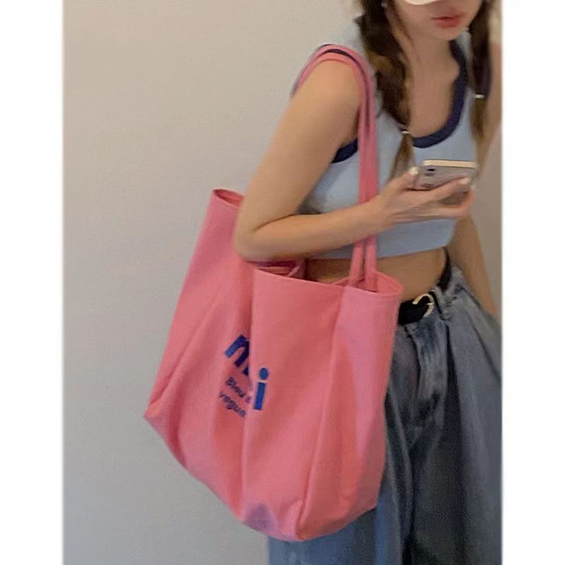 Bags for women, Korean style work commuter bag, lazy canvas bag, single shoulder large capacity canvas bag, student fashion bag