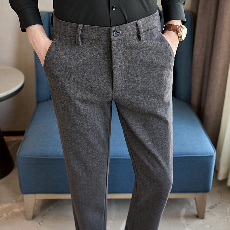 Woolen trousers men's business casual fashion slim trousers
