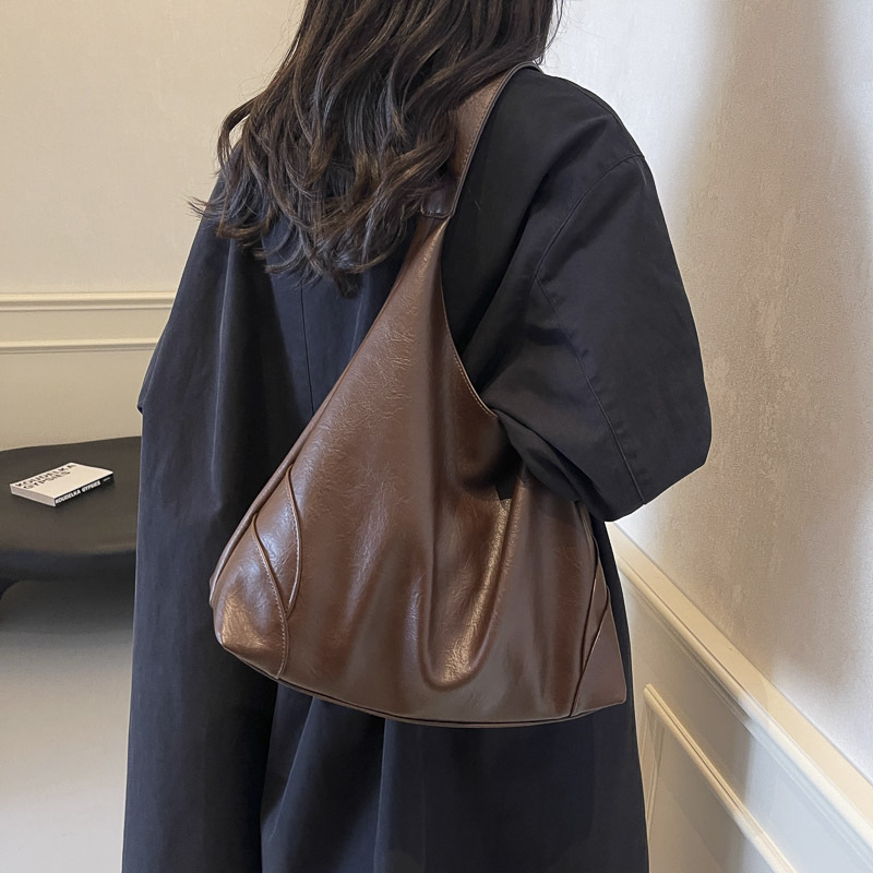Cross-border niche underarm bag for women 2024 new retro simple tote bag casual large capacity versatile shoulder bag
