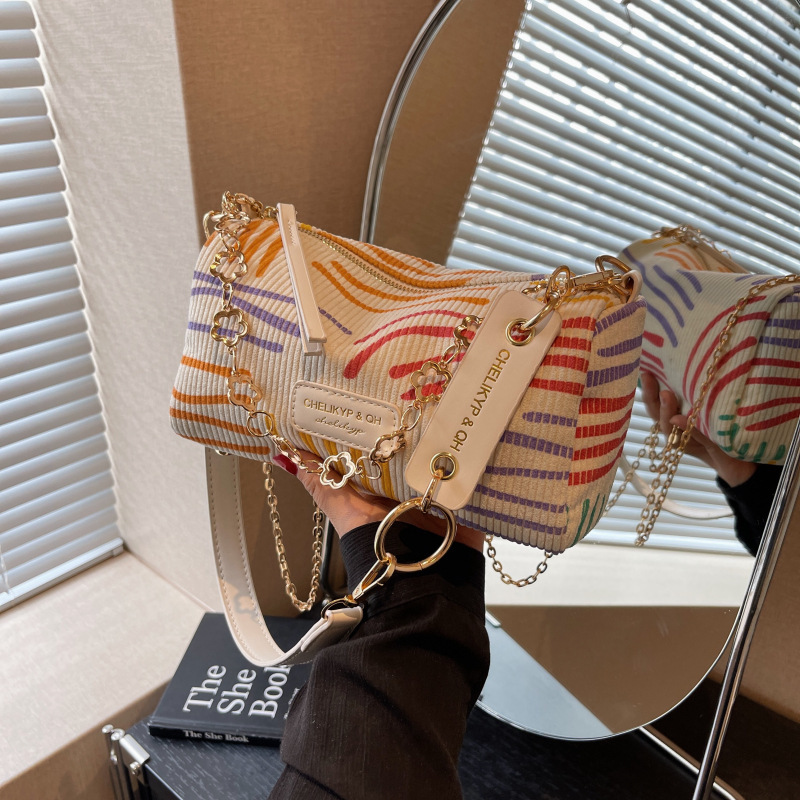 Popular small bags for women 2024 new style simple fashion chain portable shoulder bag Internet celebrity texture crossbody small square bag