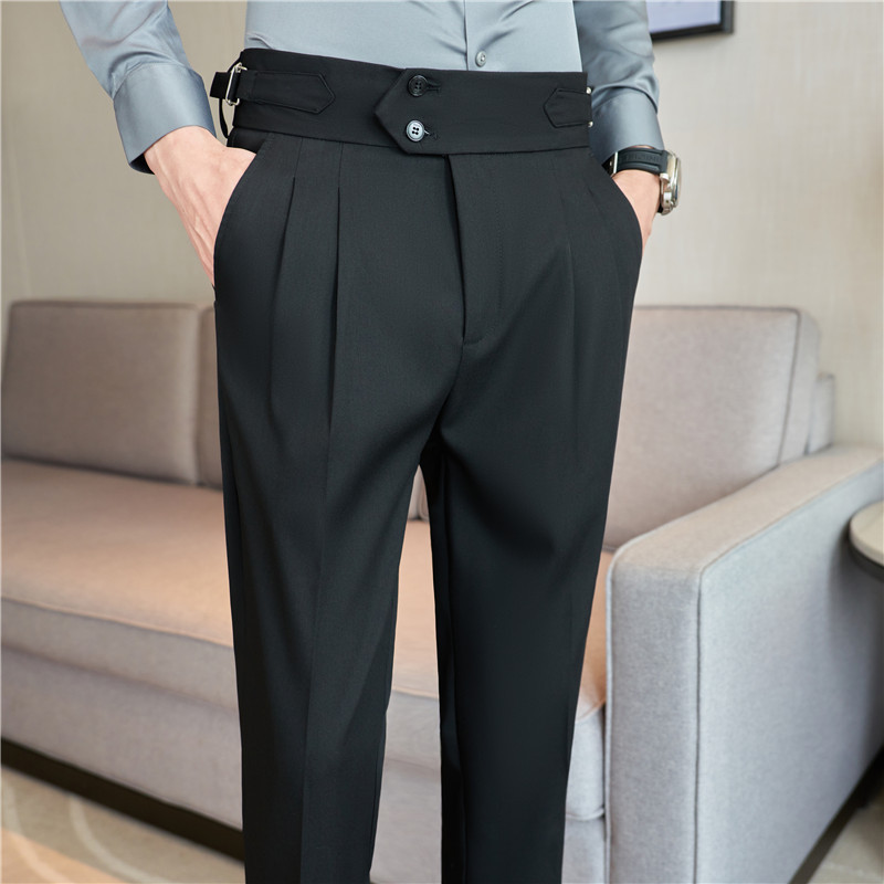 Long term ~ Men's Naples drape high waist straight casual pants trendy trousers men's trousers