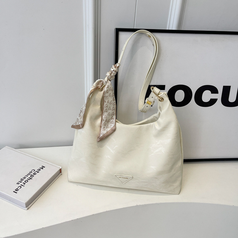 2024 new women's shoulder bag ins Korean version tote bag soft leather pu simple versatile large capacity shopping bag trendy