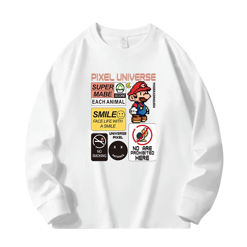 Live high-rated quality heavyweight 100% cotton threaded cuffs trendy brand long-sleeved T-shirt