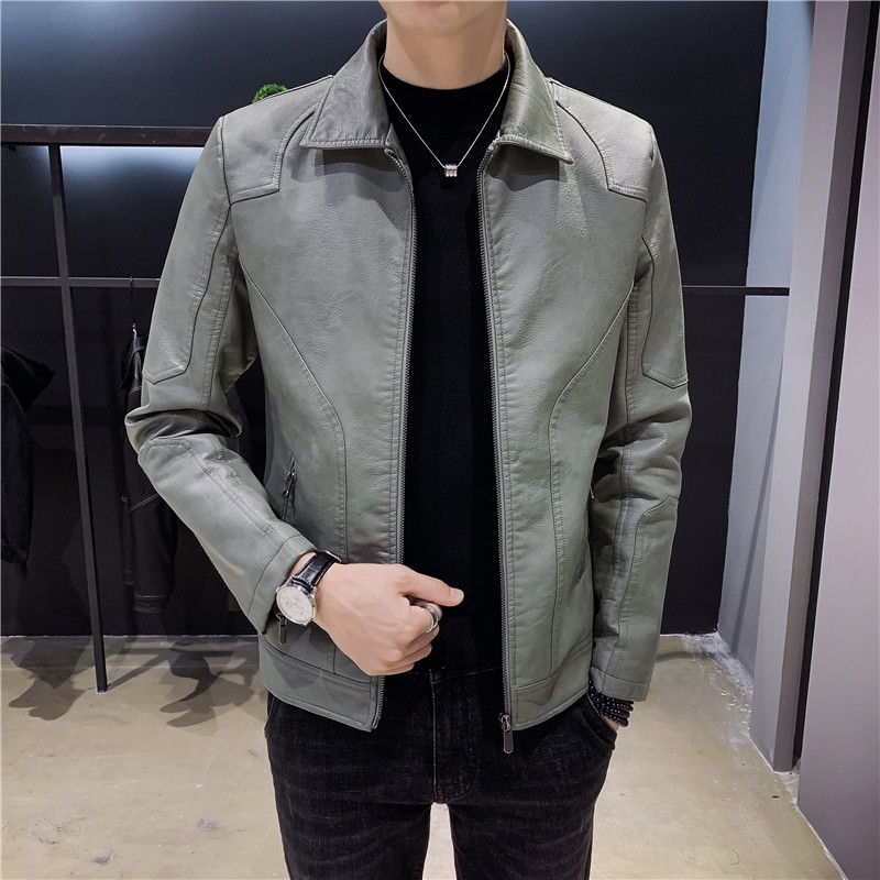 Autumn and winter new men's motorcycle PU leather jacket leather jacket for men