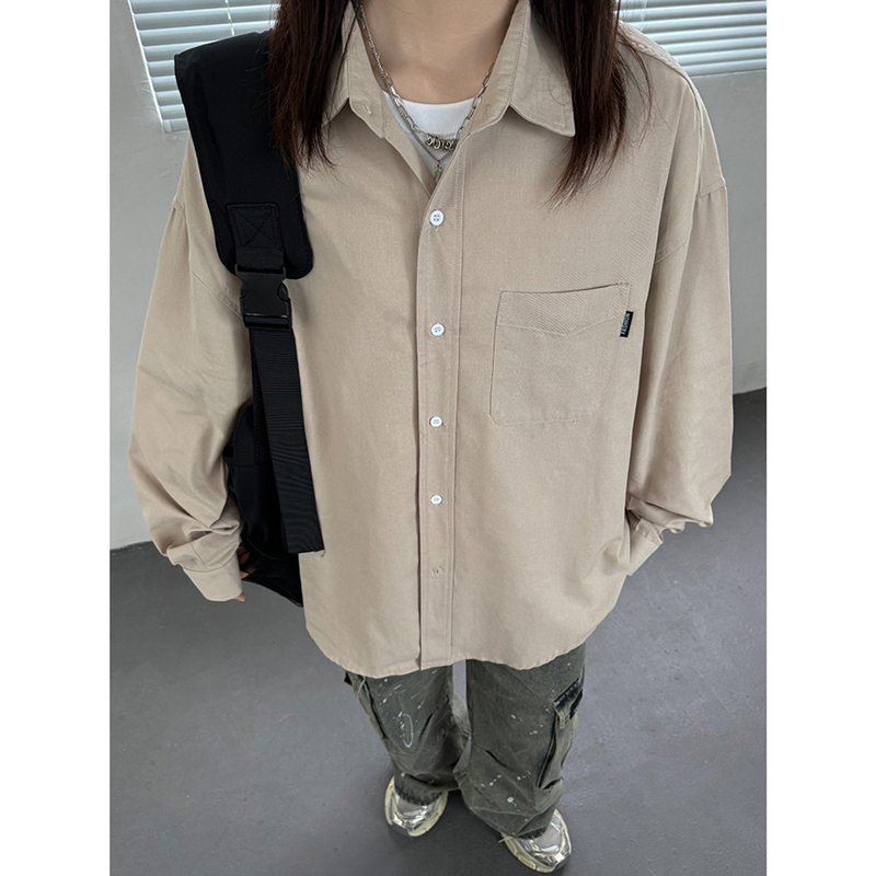 New for autumn, retro loose washed cotton long-sleeved shirt