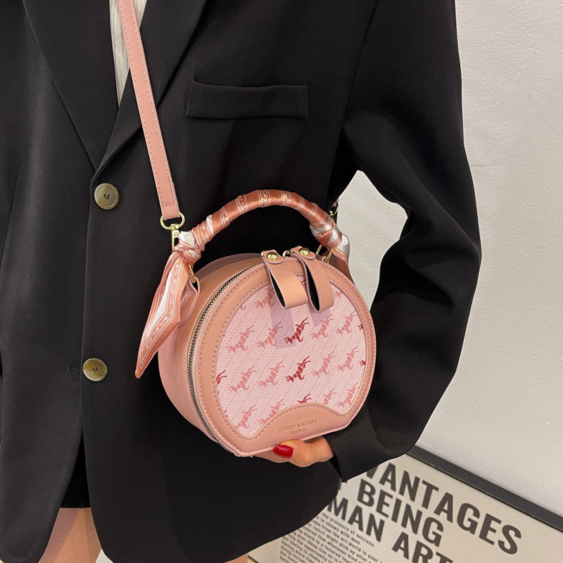 High-end round small bag for women summer new trendy fashion handheld round bag niche shoulder bag versatile crossbody bag