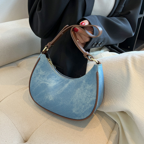 This year's popular small bag women's summer new fashion armpit bag ins style denim shoulder crossbody bag