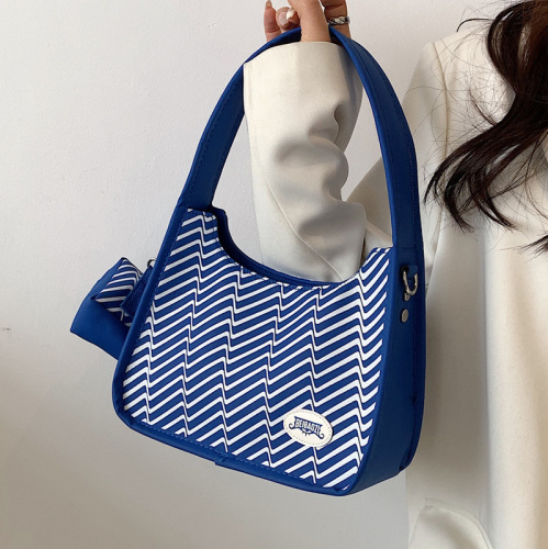 French niche handbag women's new trendy fashion armpit bag versatile ins contrasting color single shoulder crossbody bag