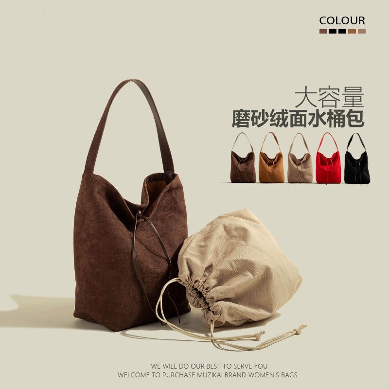 Bags for Women 2024 New Large Capacity Retro Bucket Bag High-Quality Texture Fashion Casual Simple Commuting Shoulder Bag