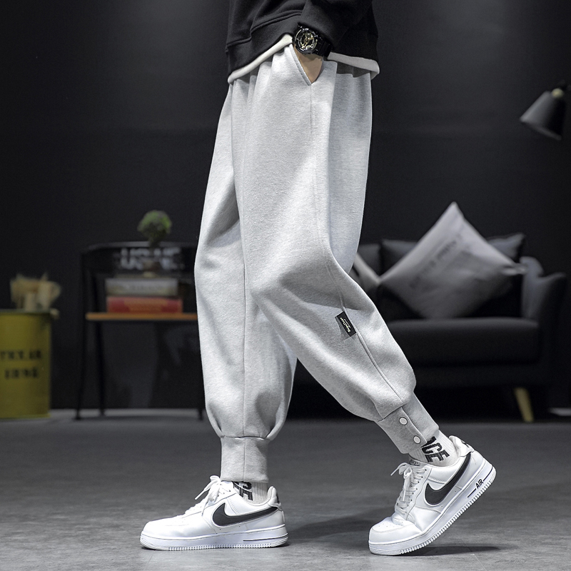 Autumn label buttoned casual large size sweatpants