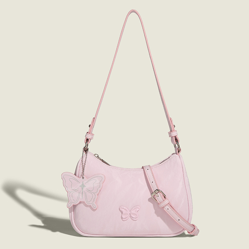 2024 New Sweet Simple Underarm Bag Butterfly Element Shoulder Bag Spring Fashion Crossbody Bag