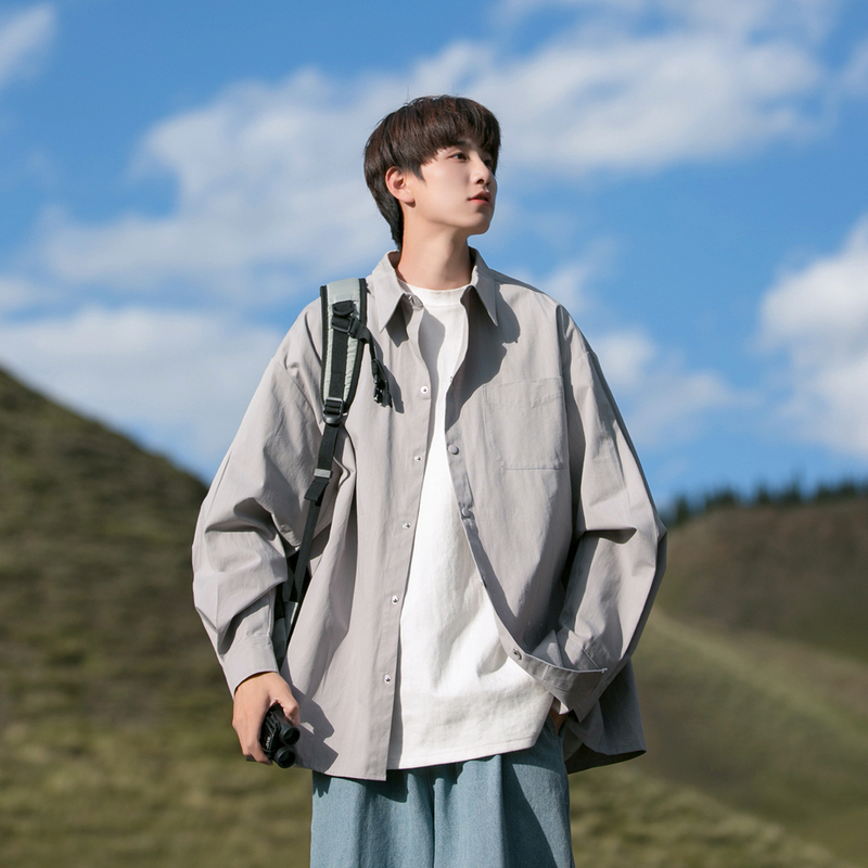 Autumn retro long-sleeved shirt men's work shirt jacket