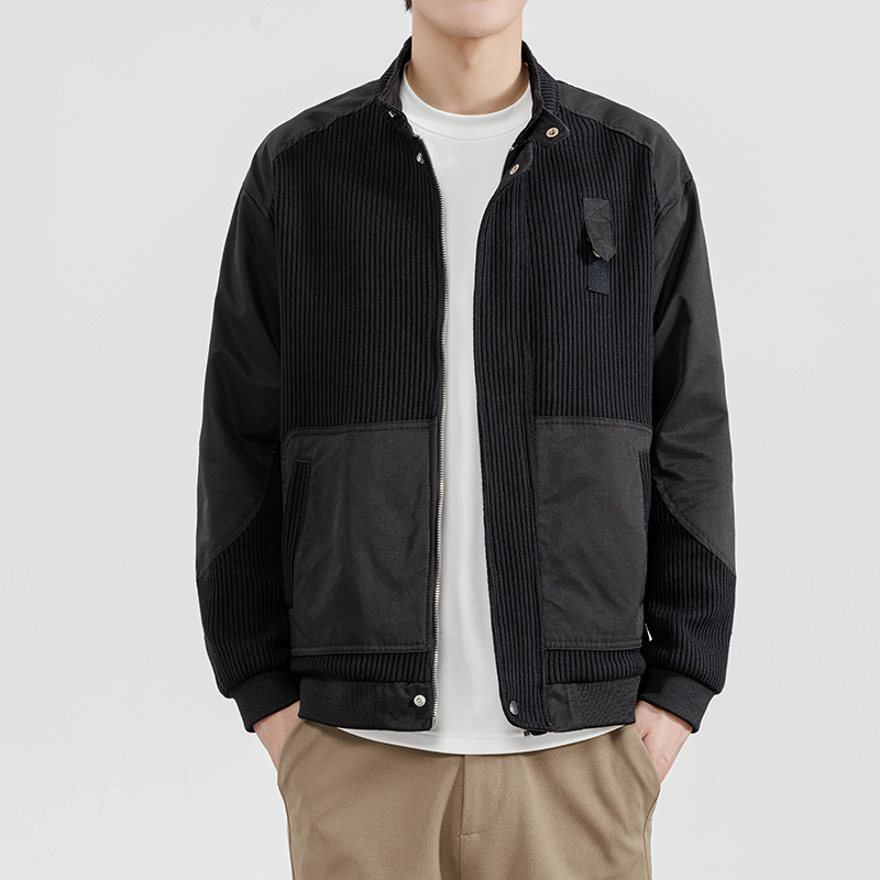 @无影wall-There are new large size spring and autumn new stick knitted splicing long-sleeved jackets