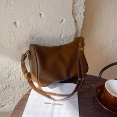 Soft armpit bag baguette bag 2024 autumn and winter new style casual versatile trendy shoulder bag crossbody bag women's bag