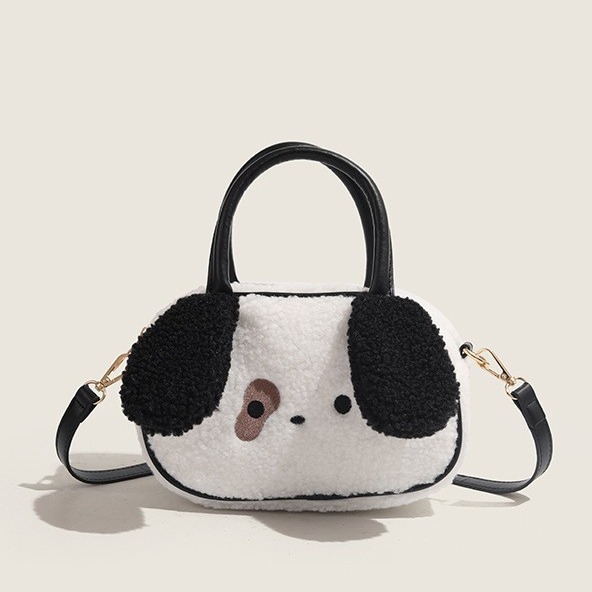 CHARHP&KEJNT Genuine Plush Cute Puppy Pillow Bag 2024 New Portable Versatile Commuting Crossbody Bag