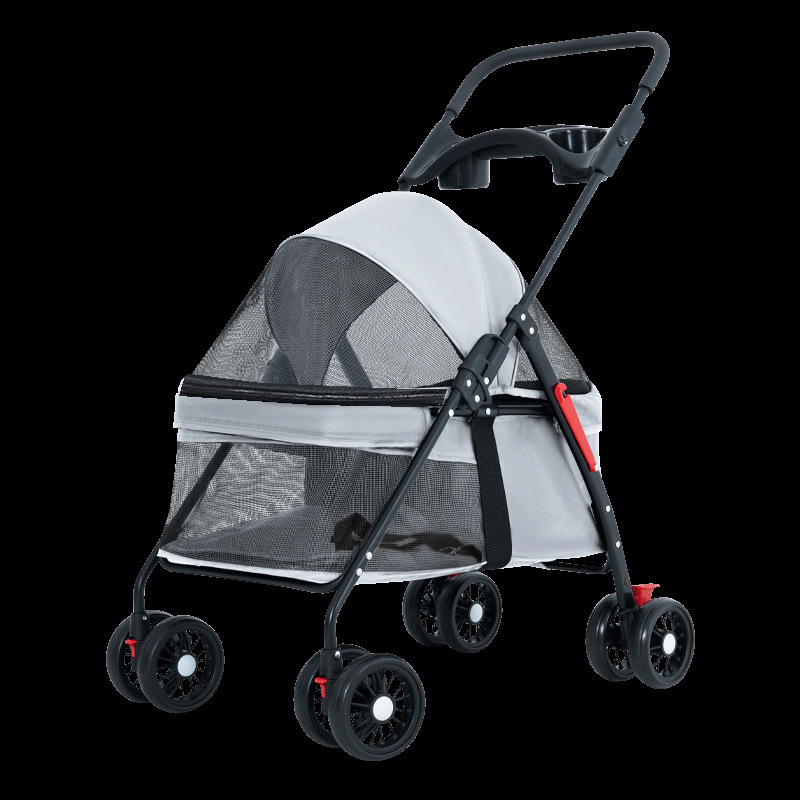 Pet Cat and Dog Stroller Dog Cat Teddy Baby Stroller Lightweight Foldable Small Pet Dog Stroller for Going Out
