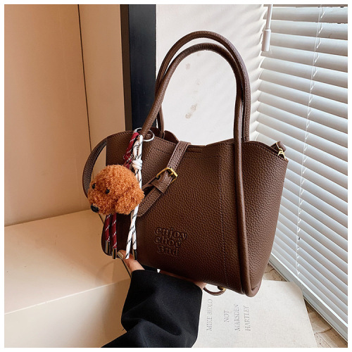 Cross-border niche hand basket bag for women 2024 new autumn and winter retro bucket bag versatile shoulder crossbody bag