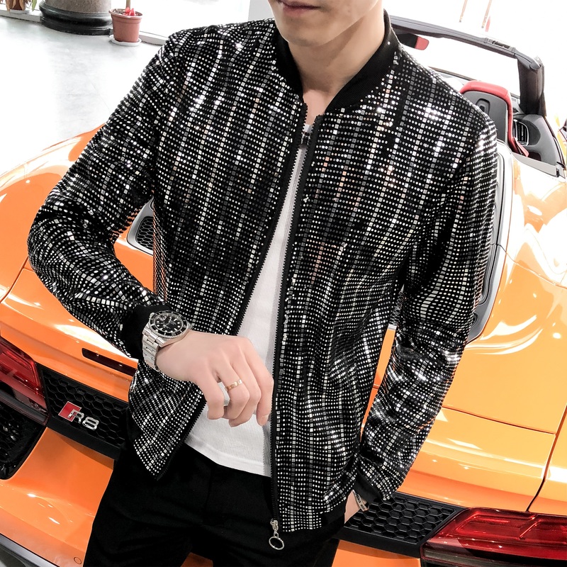 New men's personalized fashion sun protection clothing nightclub hairstylist jacket social jacket