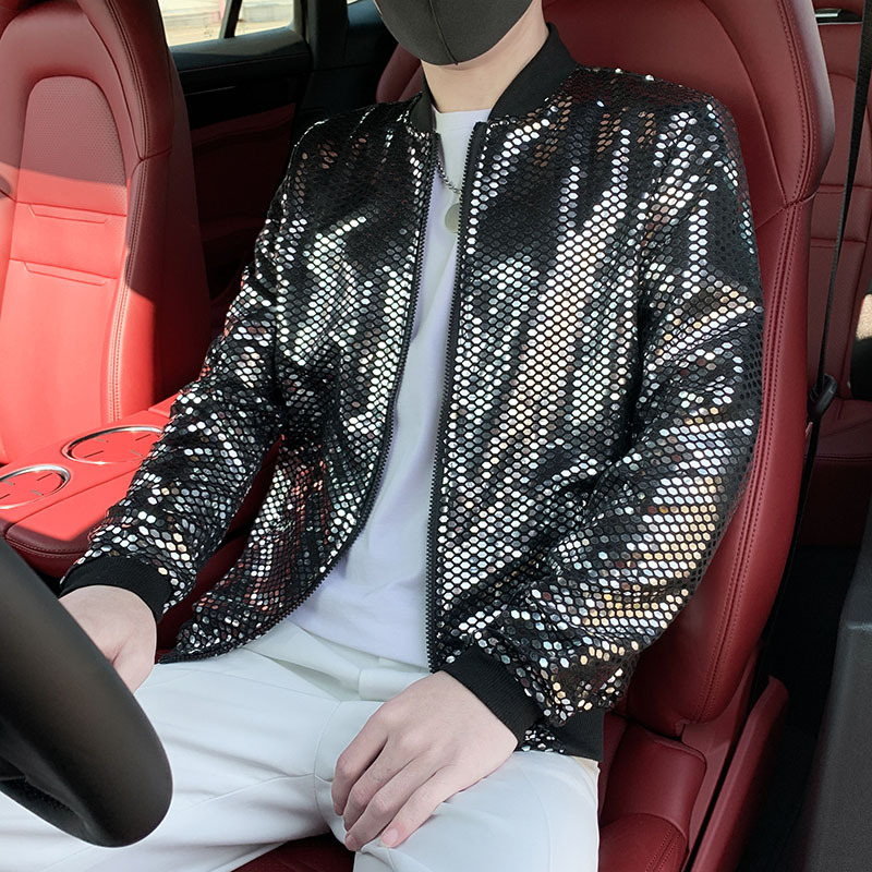 Spring and summer new style men's personalized fashion sun protection clothing nightclub trendy men's thin jacket