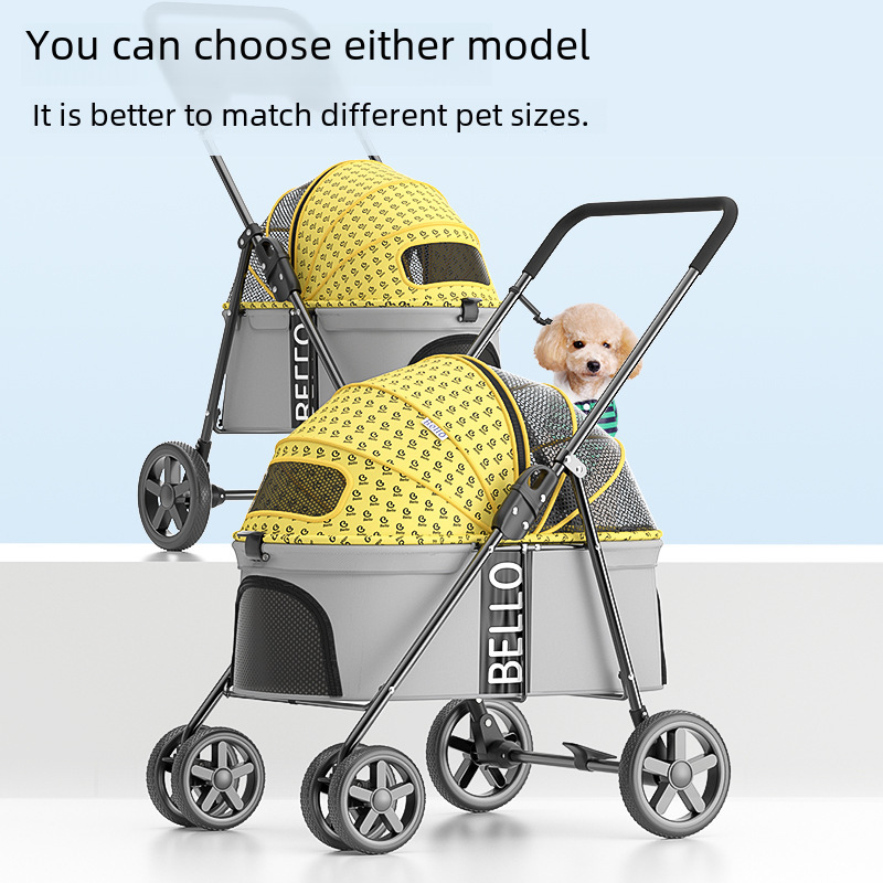 Bello BL09-M manufacturer pet stroller foreign trade lightweight folding pet cat and dog stroller