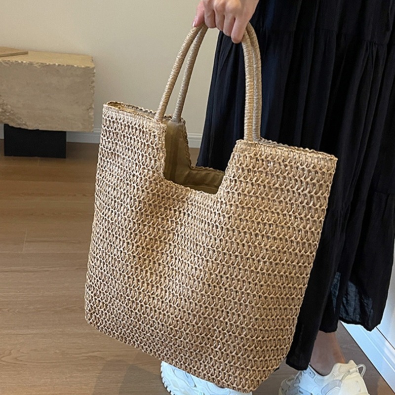 2024 spring new style casual, fashionable, large-capacity straw bag, versatile shoulder bag, tote bag