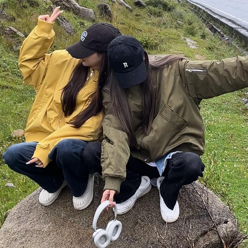 Stand collar pilot American cotton coat Korean couple baseball uniform thickened cotton coat