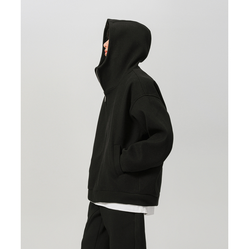 Shadowless Wall 6 autumn and winter thickened woolen material hooded heavy cardigan jacket