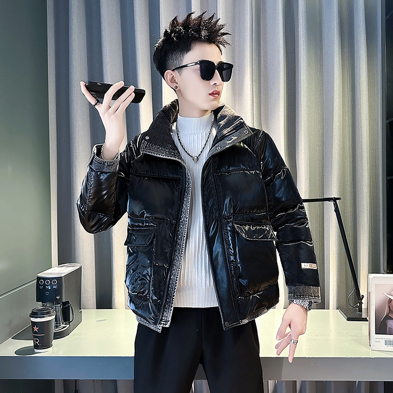 Men's stand collar thickened popular all-match cotton coat for men