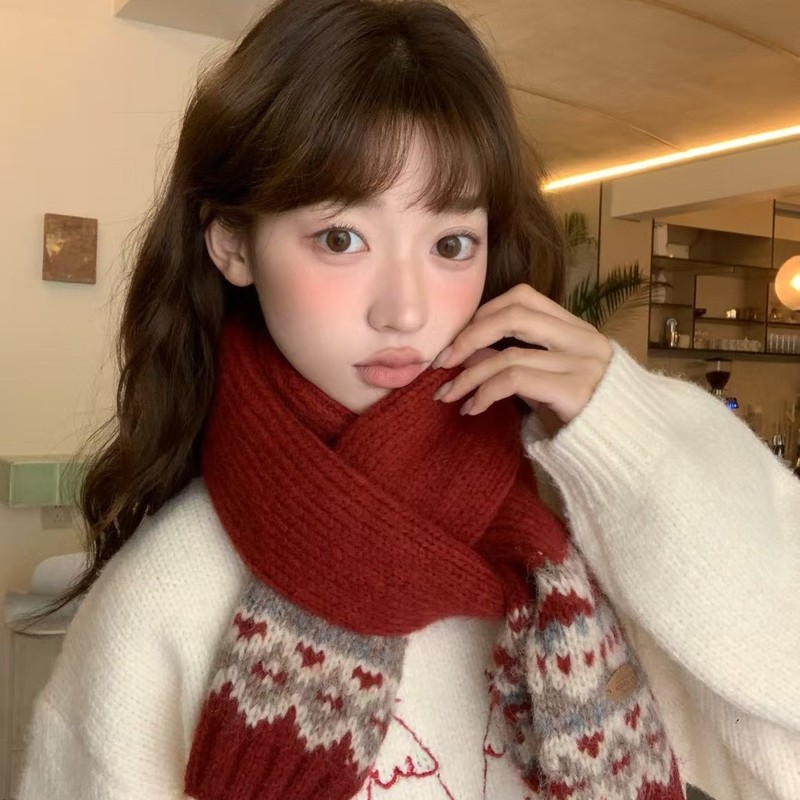 2024 Christmas scarf new atmosphere autumn and winter scarf New Year scarf winter warm scarf