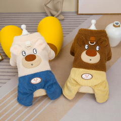 Pet dog clothes pet four-legged reflective cotton coat pet clothing autumn and winter new style 24 cute bear lamb cotton coat