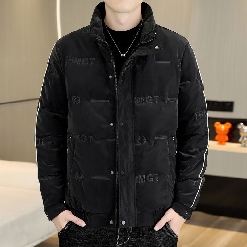 New autumn and winter lightweight cotton jackets for men, short, lightweight, stand-up collar, large size casual warm jackets, trendy