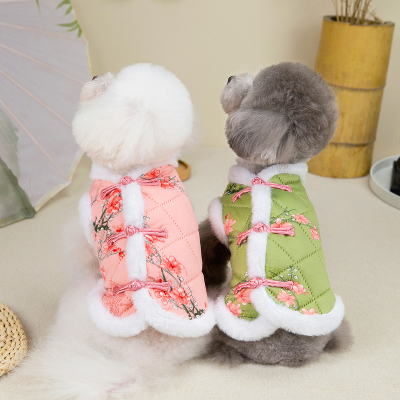 Pet supplies dog clothes cat small dog warm and comfortable Teddy 24 Chinese style cotton vest