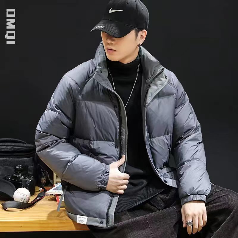 Stand collar down jacket men's winter new trendy brand handsome casual thickened white duck down jacket men's clothing