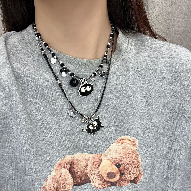 Han Dongdaemun Briquettes Funny Cartoon Series Cute Niche Unique Design Fashionable Personality Non-fading Necklace for Women
