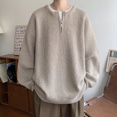 Autumn new men's zipper sweater