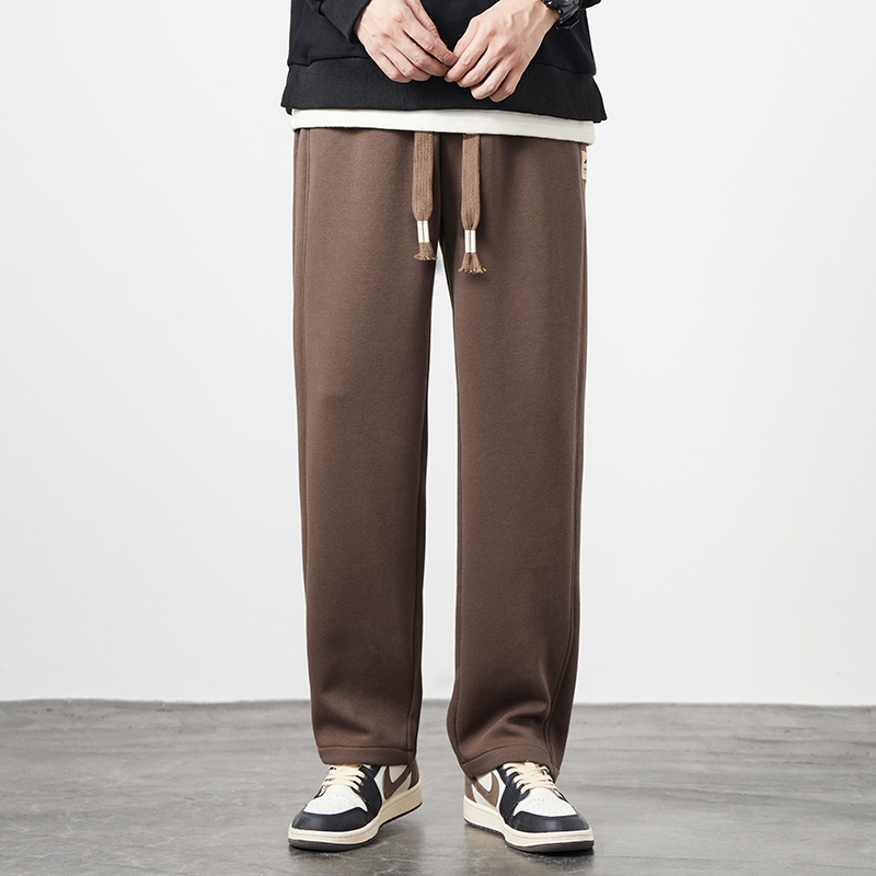 Men's sweatpants autumn and winter new trendy brand knitted loose sports college students floor mopping straight pants for boys