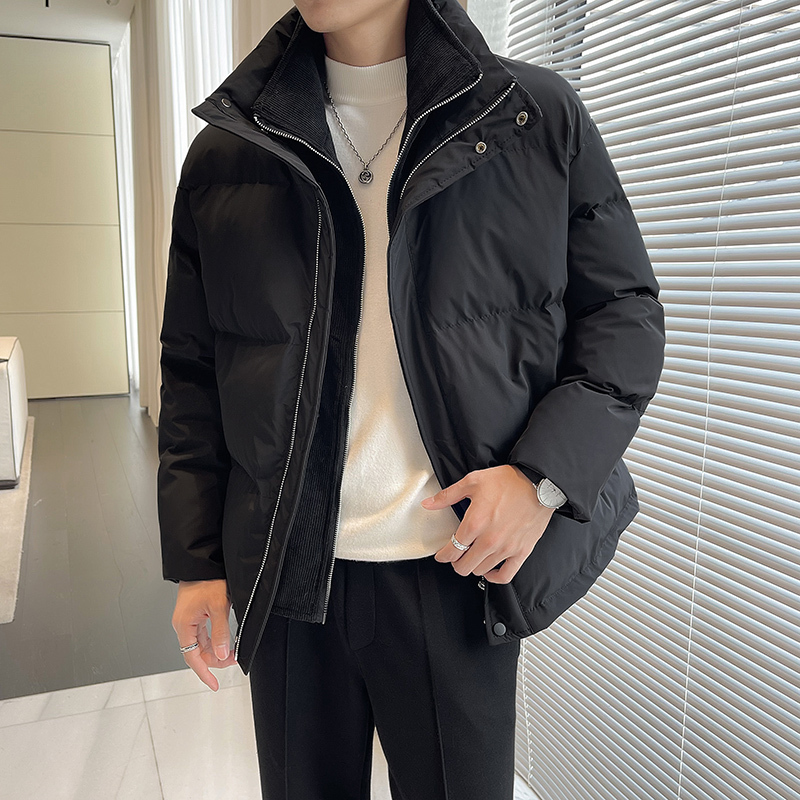 Autumn and winter lapel fake two piece thickened warm cotton coat