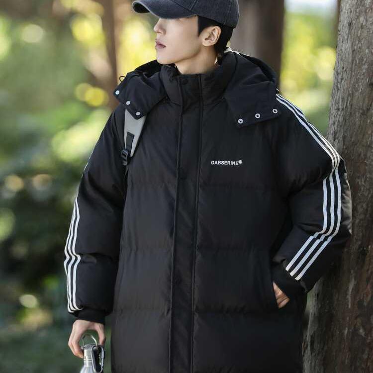 Casual cotton coat mid-length sports thickened hooded loose couple style cotton jacket top